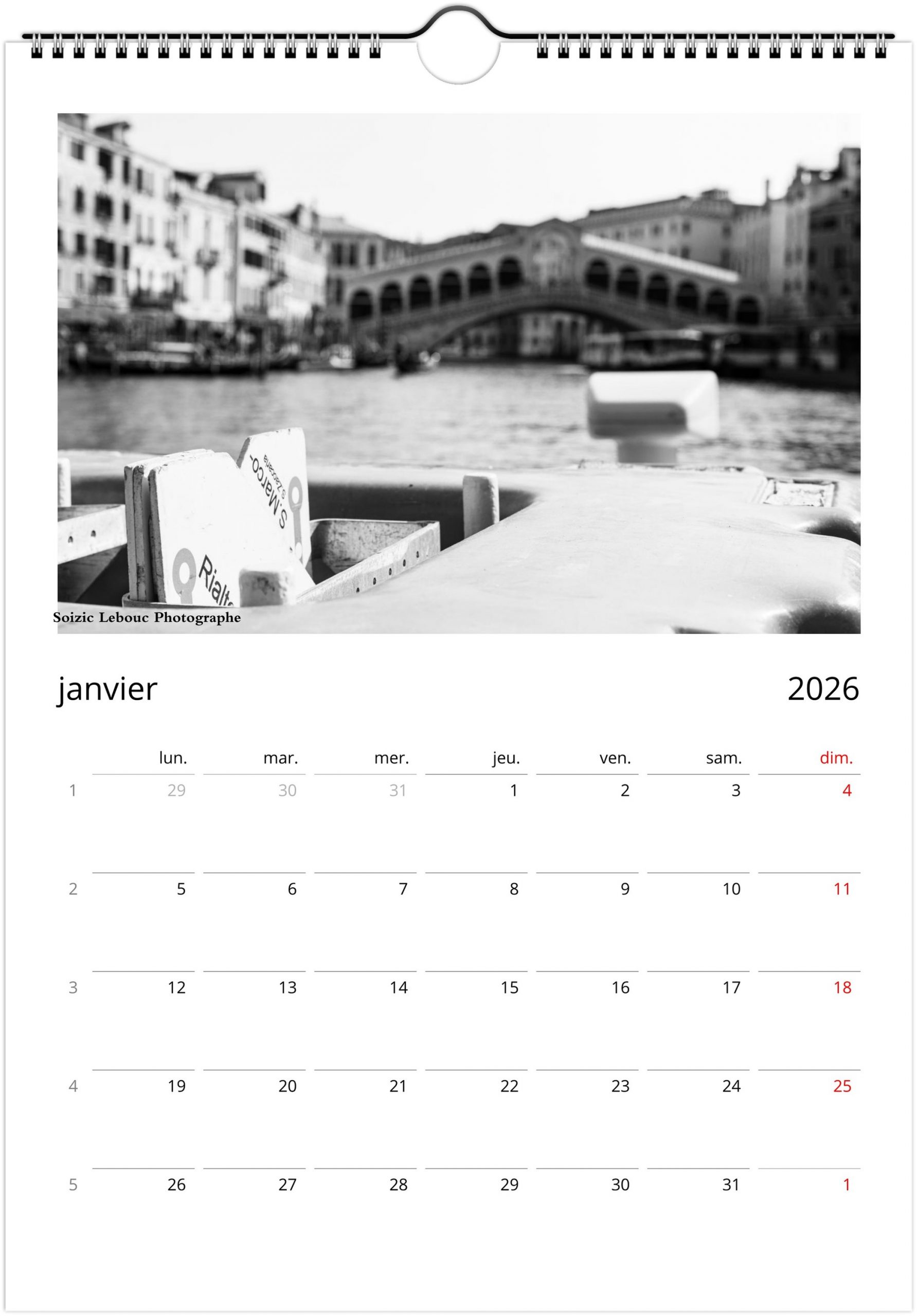 Venise en noir et blanc 2026 – Image 3