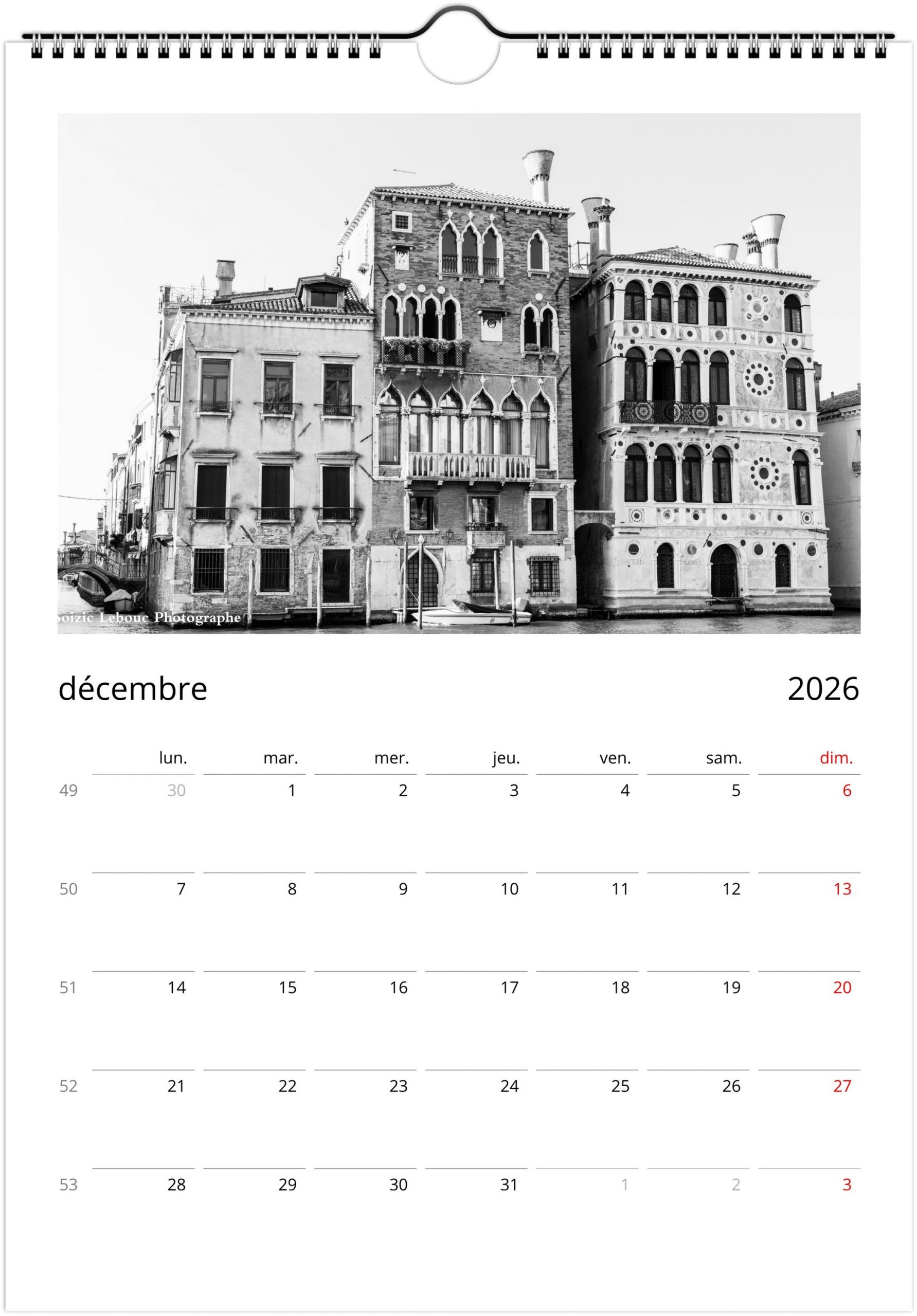 Venise en noir et blanc 2026 – Image 14